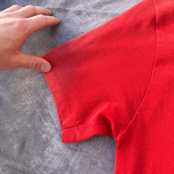 Vintage 80's Champion San Francisco 49ers Red Football Helmet Tee Shirt Sz Large - Picture 5 of 8